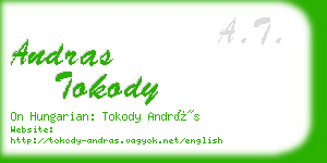 andras tokody business card